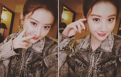 景甜晒自拍贴心提醒粉丝该穿秋裤了！