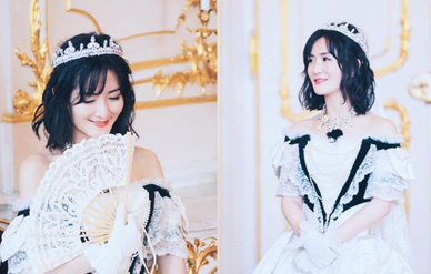 谢娜深夜晒茜茜公主look，高贵优雅公主范十足！