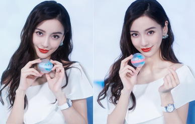 ngelababy白裙优雅亮相,眼红唇电力十足!