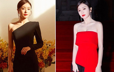 秦岚盛装亮相韩国某活动,红裙妩媚黑裙端庄!