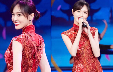 唐嫣穿旗袍尽显玲珑曲线，回眸一笑惊艳动人！