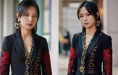 周笔畅复古刺绣西装搭摩登长靴，干练不失柔美！