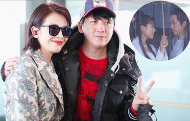 刘涛潘粤明巧坐同一班飞机开心合影,许仙白娘子合体！