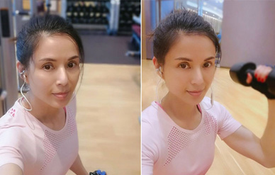 李若彤自曝爱独自健身,轻松举哑铃手臂线条紧实!